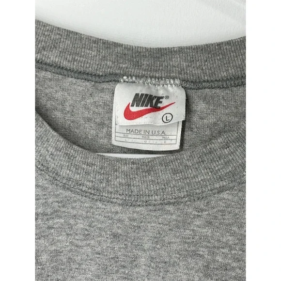 Vintage 90s Nike Cut Sleeve Tank Top Swoosh Shirt Gray - Large - Picture 2 of 5